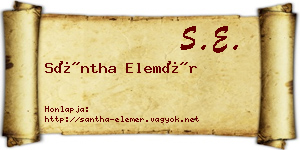 Sántha Elemér névjegykártya